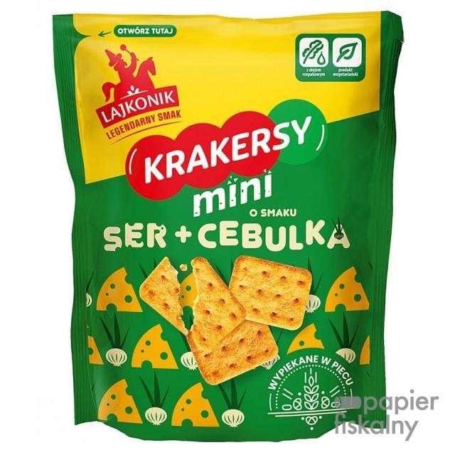 Krakersy mini LAJKONIK, ser i cebula, 100g