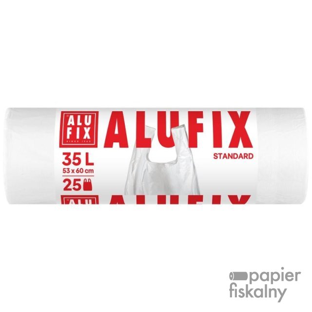 Worki na śmieci ALUFIX, z uszami, HDPE, 35l, 25 szt., białe