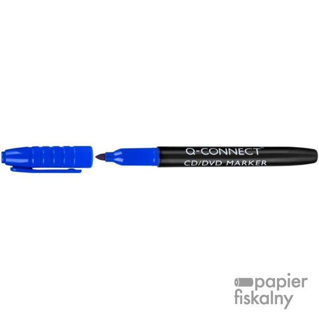 Marker do płyt CD/DVD Q-CONNECT, 1mm (linia), zawieszka, niebieski