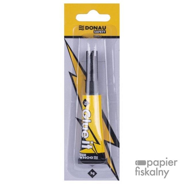 Klej błyskawiczny DONAU SAFETY Glue it, 3g, blister, transparentny