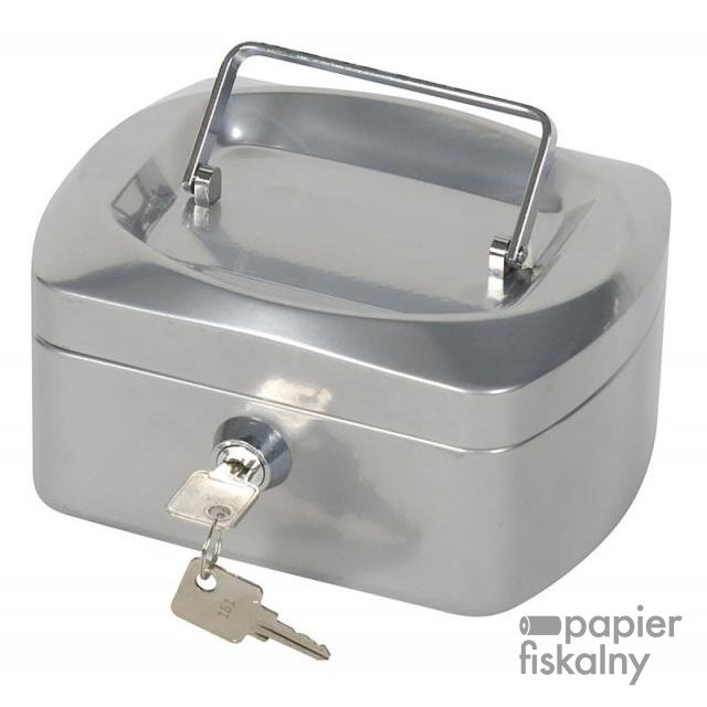 Kasetka na pieniądze Q-CONNECT, mała, 152x120x80mm, srebrna