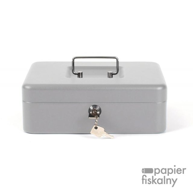 Kasetka na pieniądze Q-CONNECT, duża, 255x200x90mm, srebrna