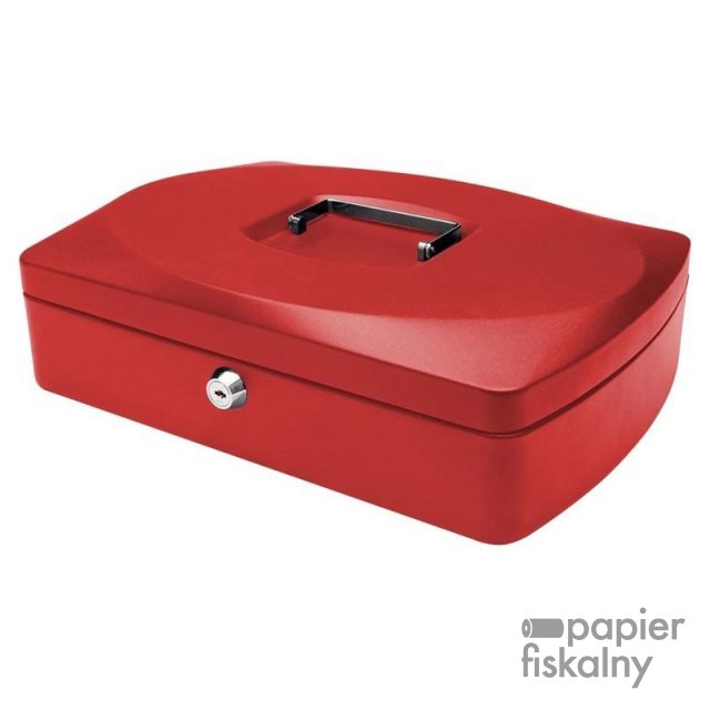 Kasetka na pieniądze Q-CONNECT, ekstra duża, 330x235x90mm, czerwona