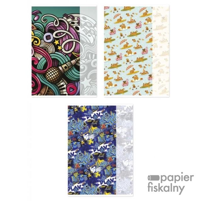 Zeszyt szkolny GIMBOO, A4, w kratkę, 32 kart., 70gsm, mix wzorów