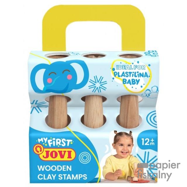 Stemple do plasteliny JOVI dla dzieci, zestaw 3 szt., mix kształtów, drewniane