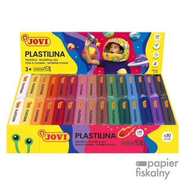 Display plasteliny JOVI, 30x50g, 2x15 kolorów, mix kolorów