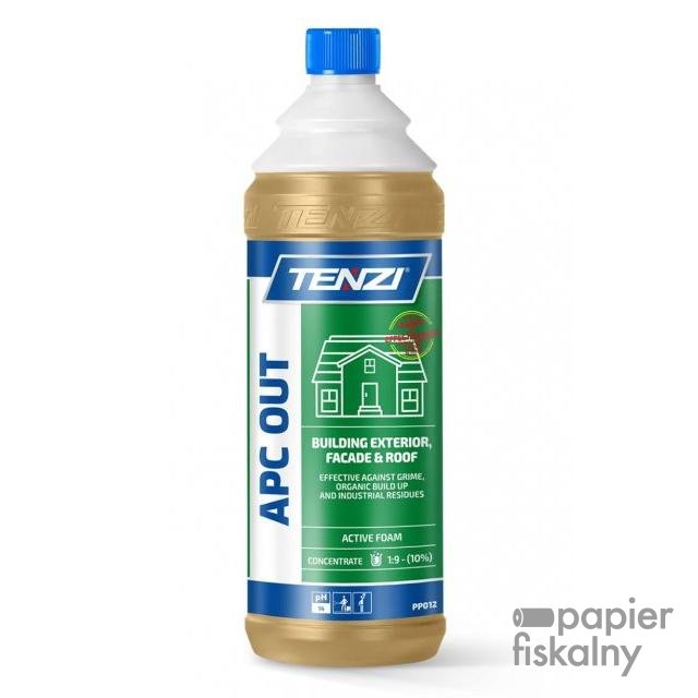 Koncentrat do mycia fasad, elewacji, tarasów TENZI, Apc Out, anglojęzyczna etykieta, 1l