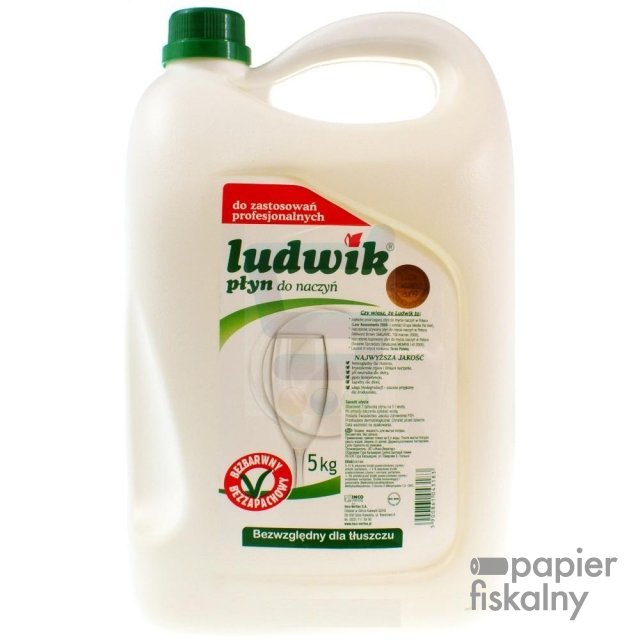 LUDWIK Płyn do naczyń 5L hipoalergiczny bezbarwny bezzapachowy 8973