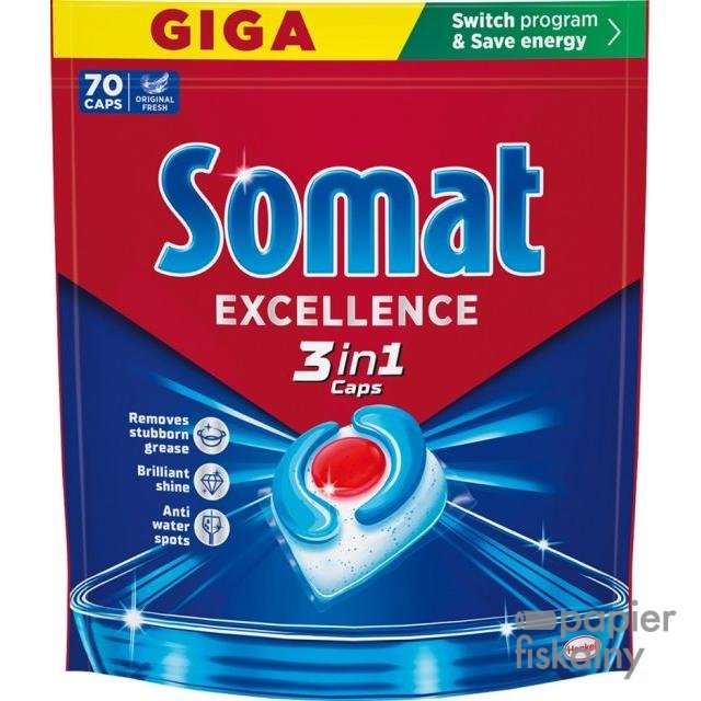 Kapsułki do zmywarki SOMAT Excellence 3w1, 70 szt., lemon