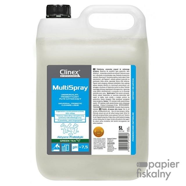 Uniwersalny spray CLINEX Multi Spray, myjący, Green Tea, 5l