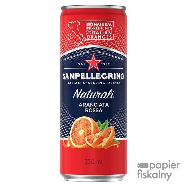 Napój Aranciata Rossa SANPELLEGRINO, delikatny gaz, puszka, 0,33l, kaucja