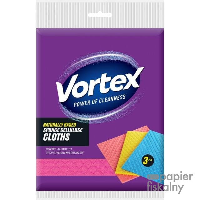 Ściereczki gąbkowe VORTEX, celuloza, 3 szt., mix kolorów