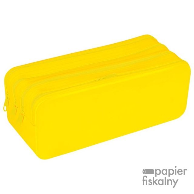Piórnik silikonowy czterokomorowy GIMBOO, 200x80x75mm, żółty