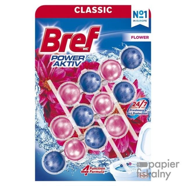 Kulki myjąco-zapachowe do toalet BREF Power Aktiv Flower, 3x50g