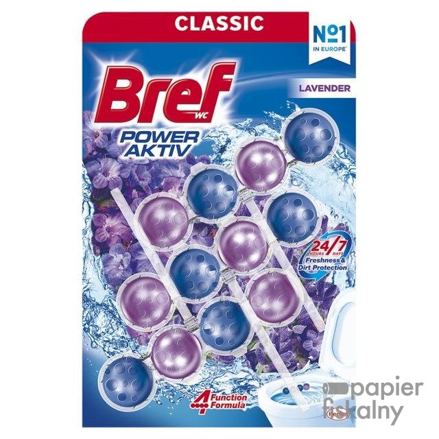 Kulki myjąco-zapachowe do toalet BREF Power Aktiv Lavender, 3x50g