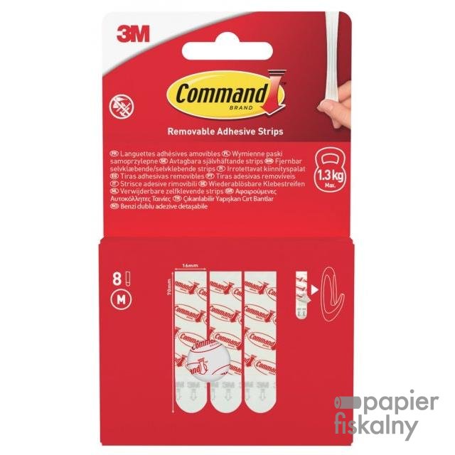 Uniwersalne paski samoprzylepne COMMAND™ (17021-8-EU), usuwalne, średnie, 8 pasków