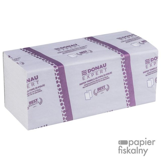 Ręcznik ZZ makulaturowy DONAU EXPERT, 1-warstwowy, 3800 listków, 20szt., biały