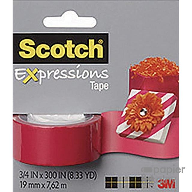 Taśma samoprzylepna SCOTCH Expressions C214, 19mmx7,62m, czerwona