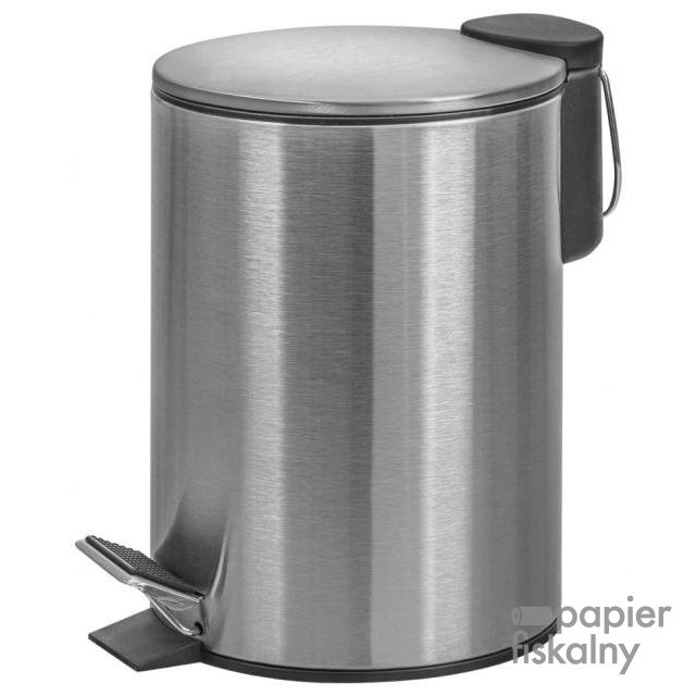 Kosz ze stopką Donau Home Modern, wolnoopadający, 3l, srebrny mat