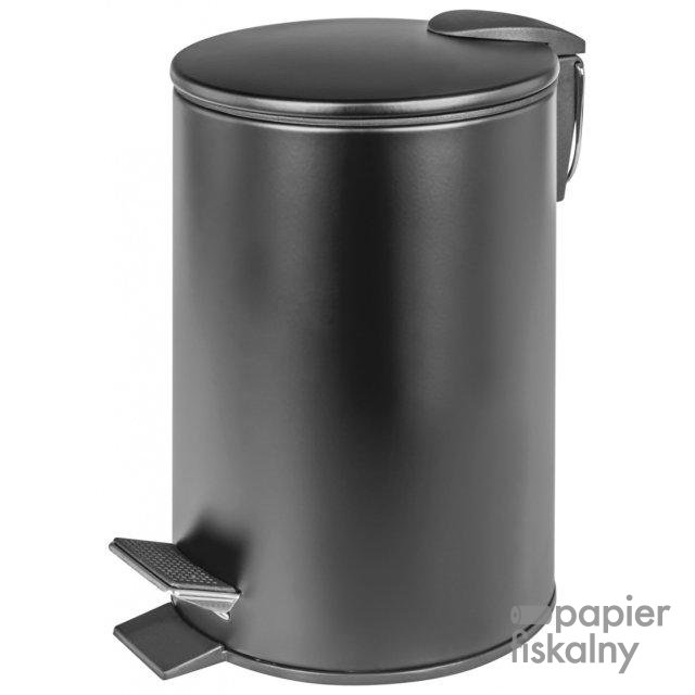 Kosz ze stopką DONAU HOME Modern, wolnoopadający, 3l, czarny