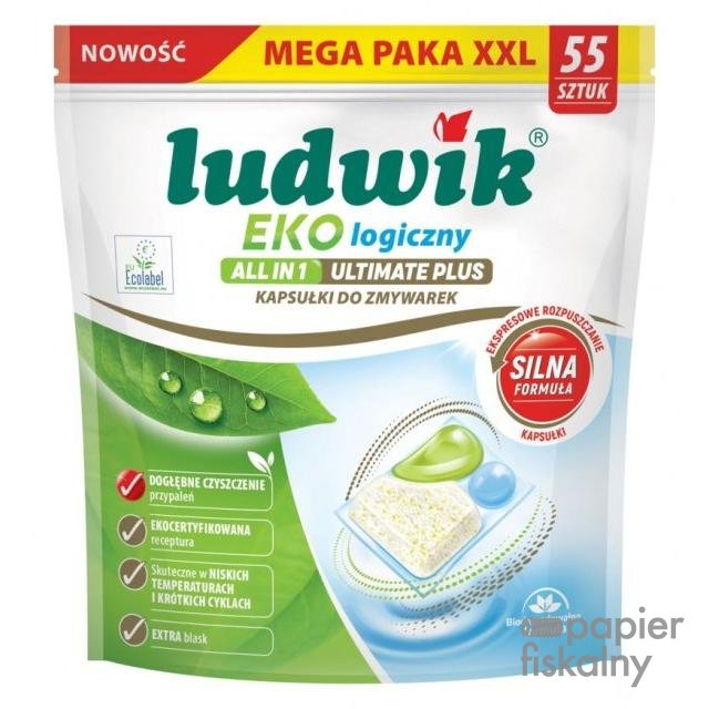 Ekologiczne kapsułki do zmywarek All in 1 Ultimate Plus LUDWIK, 55 szt.