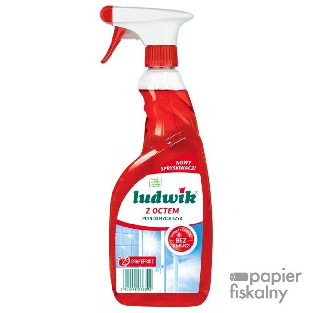 Płyn do mycia szyb i glazury z octem w sprayu LUDWIK, 600ml, grapefruit