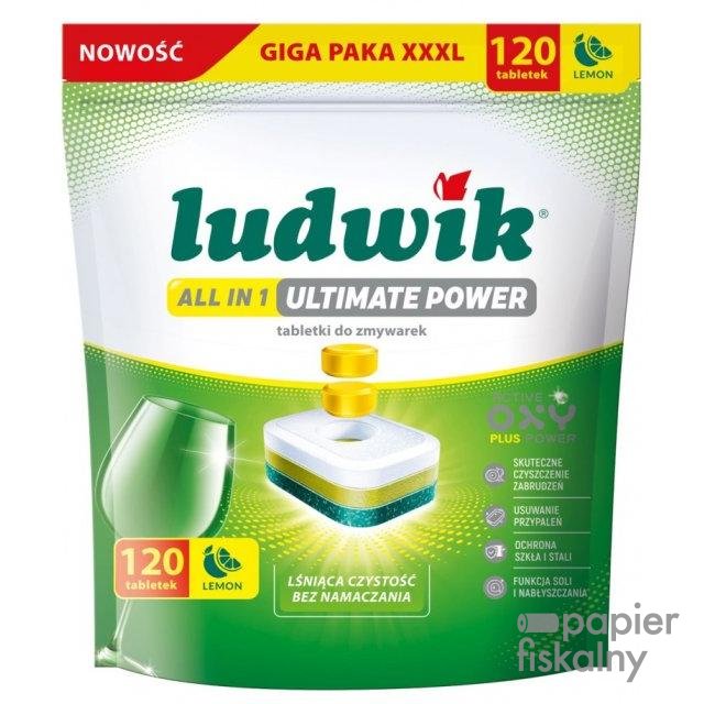 Tabletki do zmywarek All in 1 Ultimate Power LUDWIK, 120 szt., lemon