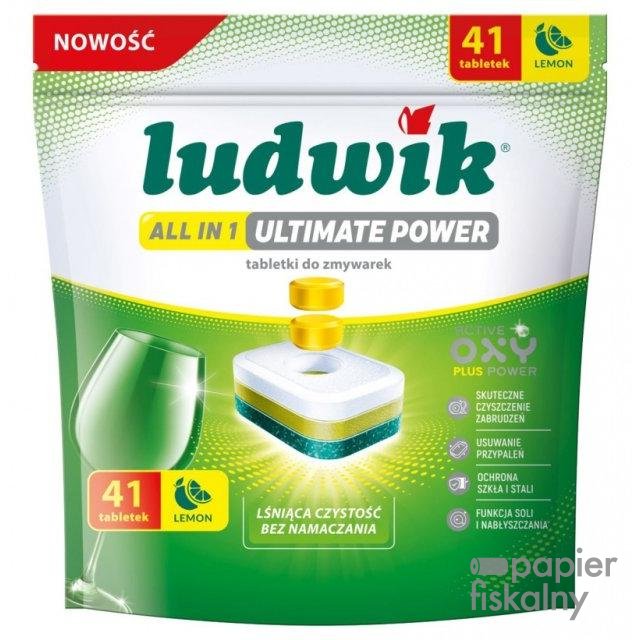 Tabletki do zmywarek All in 1 Ultimate Power LUDWIK, 41 szt., lemon
