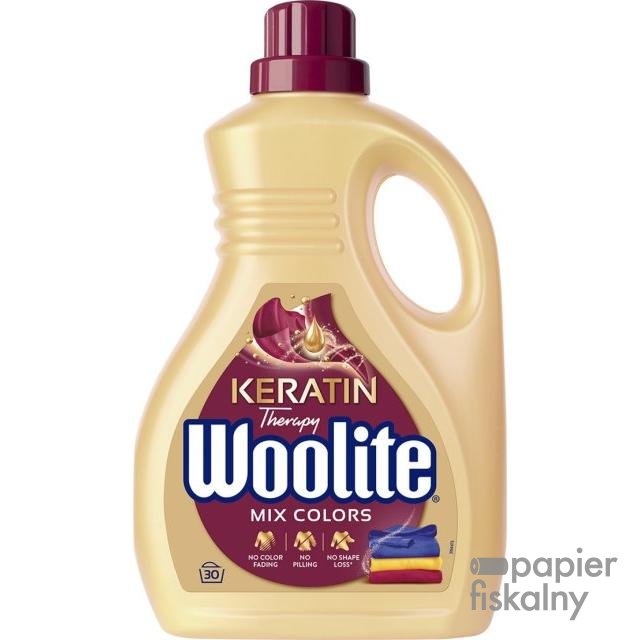 Płyn do prania kolorowych tkanin WOOLITE z keratyną, 30 prań, 1,8l